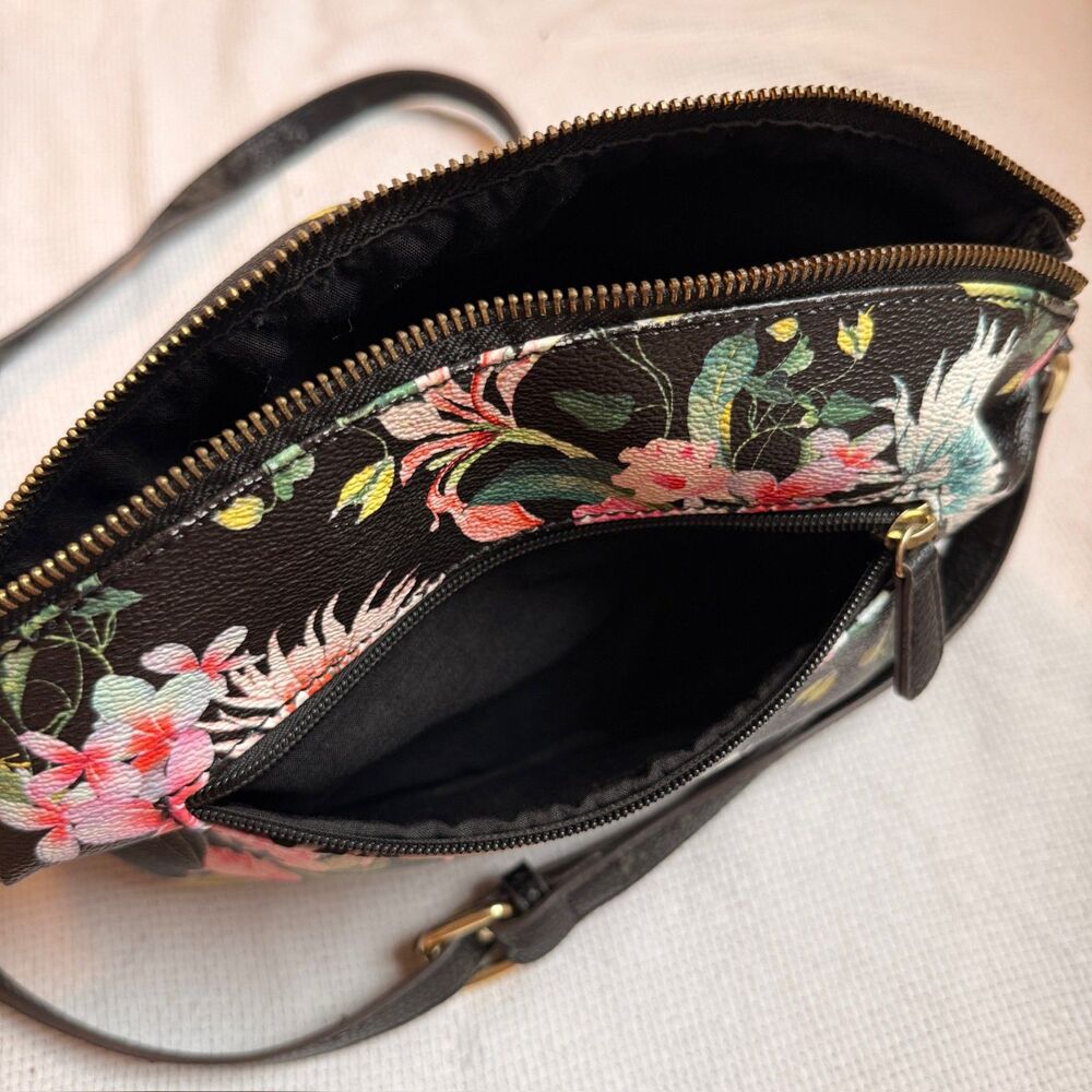 Floral Print Crossbody Bag Purse Vacation Cruise Resort Tropical Accessory - Picture 9 of 11